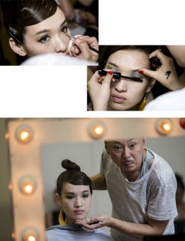 France, Paris, Musee des Arts Decoratifs, Defile Haute Couture,Koji Watanabe,  Collection automne-hiver 2015 2016